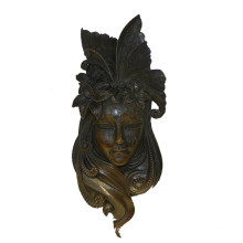 Relife Messing Statue Maske Relievo Wand Deco Bronze Skulptur Tpy-883